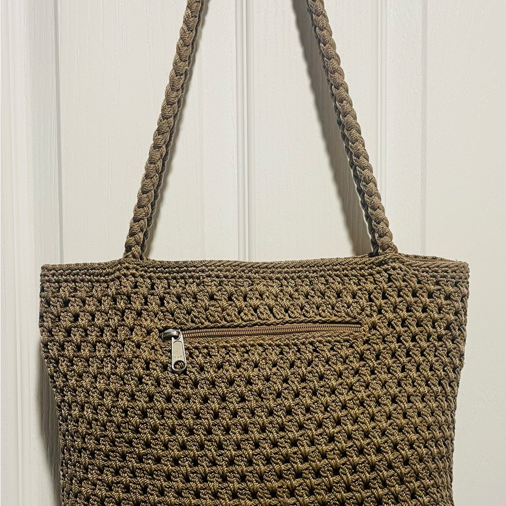 Lina Brown Crochet Tote Bag